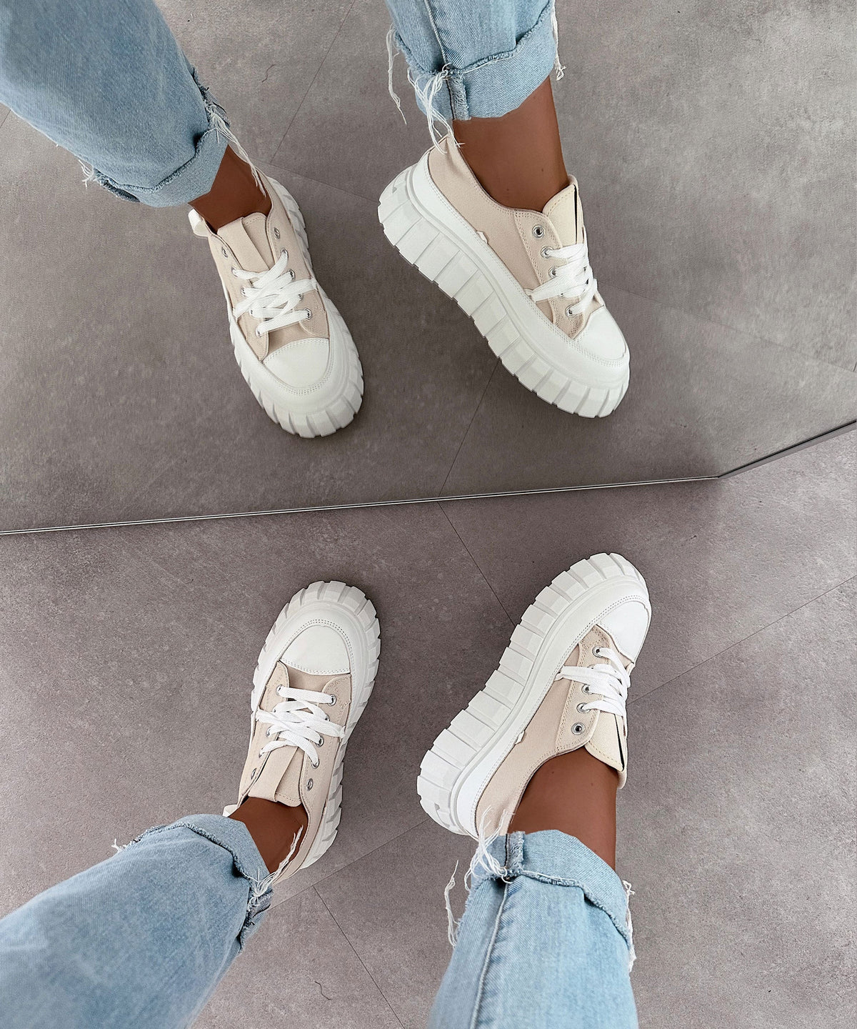 Sneakersy Clareta beżowe