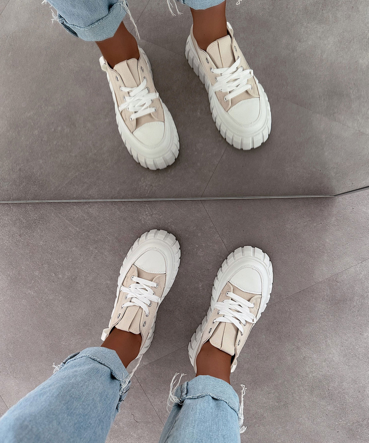 Sneakersy Clareta beżowe