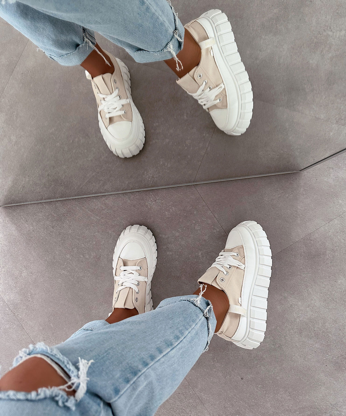 Sneakersy Clareta beżowe