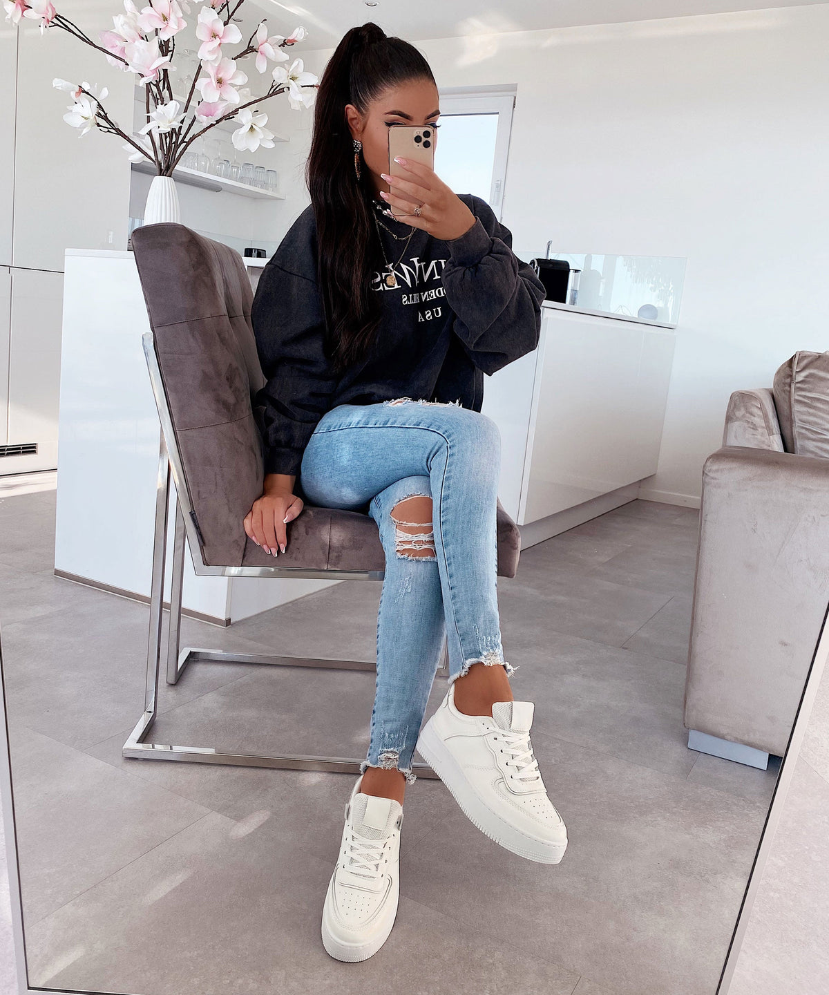 Sneakersy Sarai białe