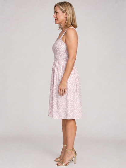 Hortense — Robe à encolure carrée et jupe froncée