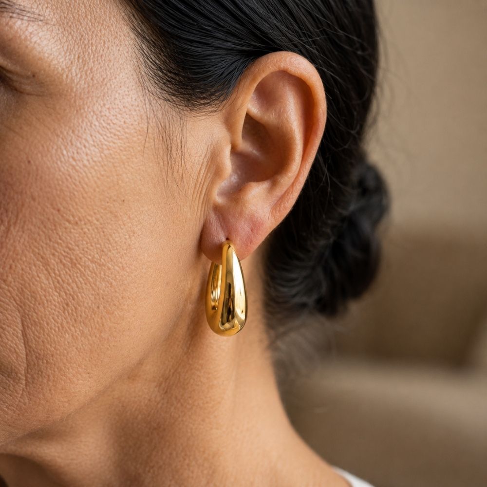 Bague Classique | Créoles dorées classiques – Vue 02