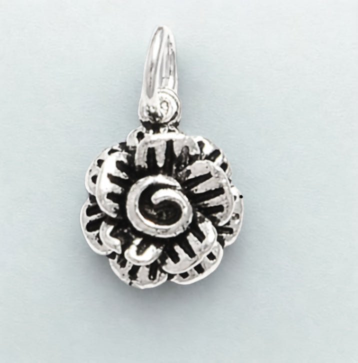 Fleur Spirale | Boucles d'oreilles avec fleur et spirale au centre – Vue 01