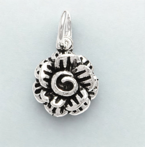 Fleur Spirale | Boucles d'oreilles avec fleur et spirale au centre – Vue 01