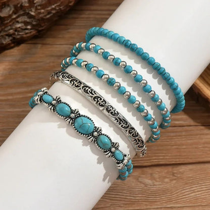 Esprit Bohème | Ensemble de bracelets turquoise – Vue 02