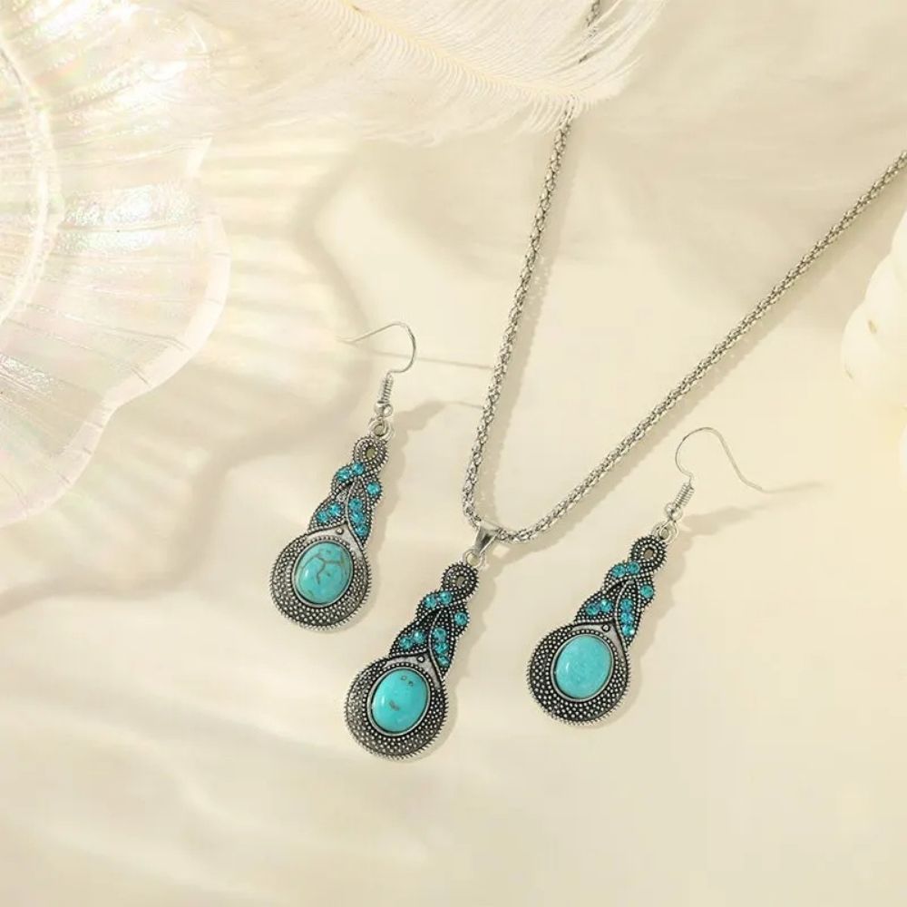 Ton Marin | Parure avec pierres turquoise – Vue 01