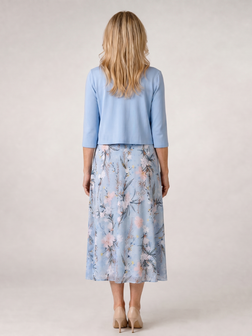 Danielle — Robe midi fleurie avec boléro assorti