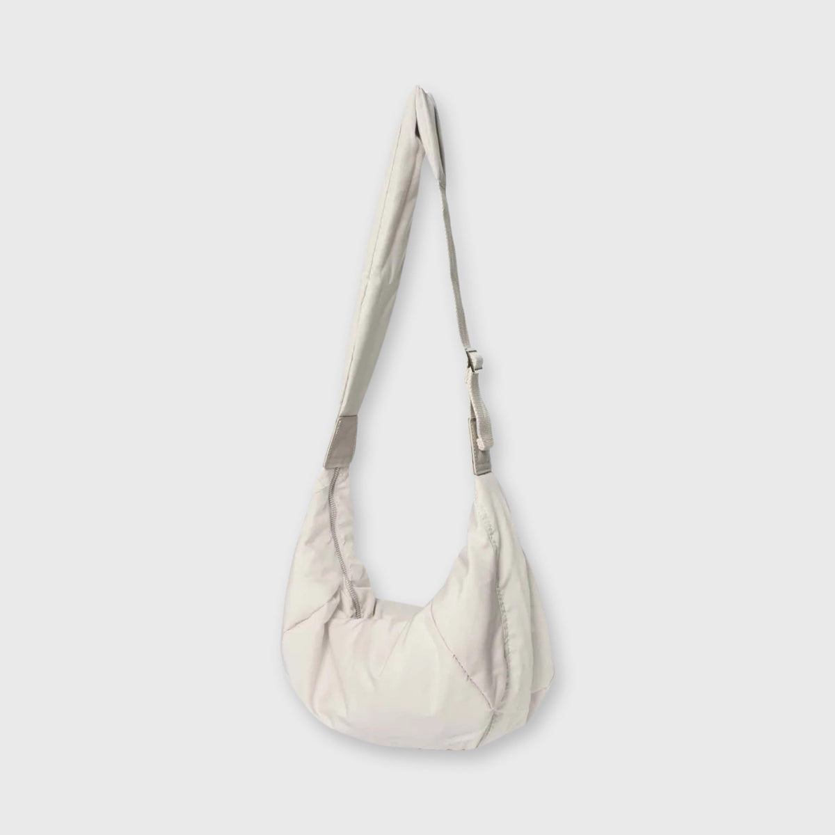 Sac bandoulière Nylon Souple crème vu de face