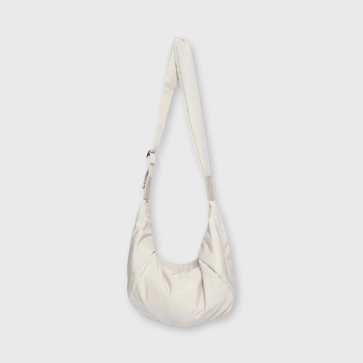 Sac bandoulière Nylon Souple crème vu de côté