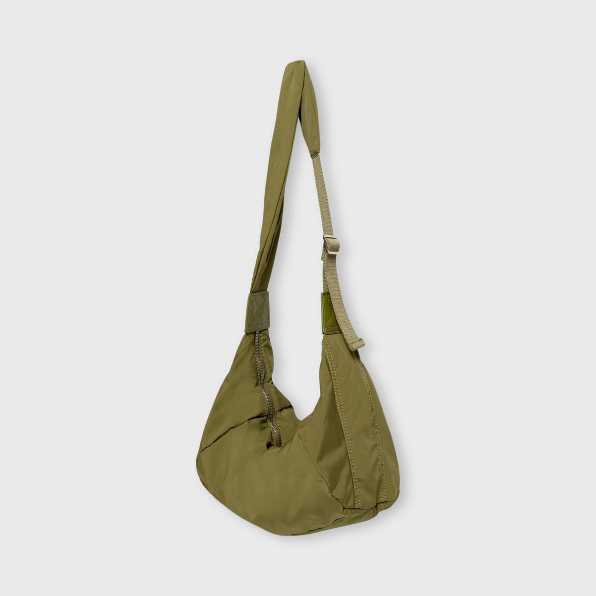 Sac bandoulière Nylon Souple olive vu de face
