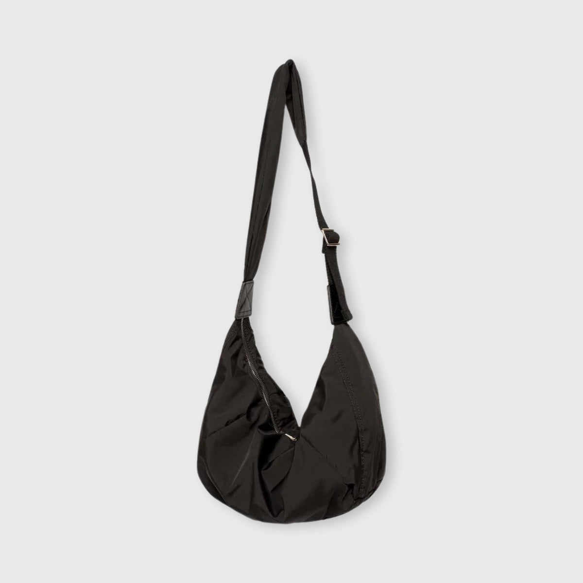 Sac bandoulière Nylon Souple noir vu de face
