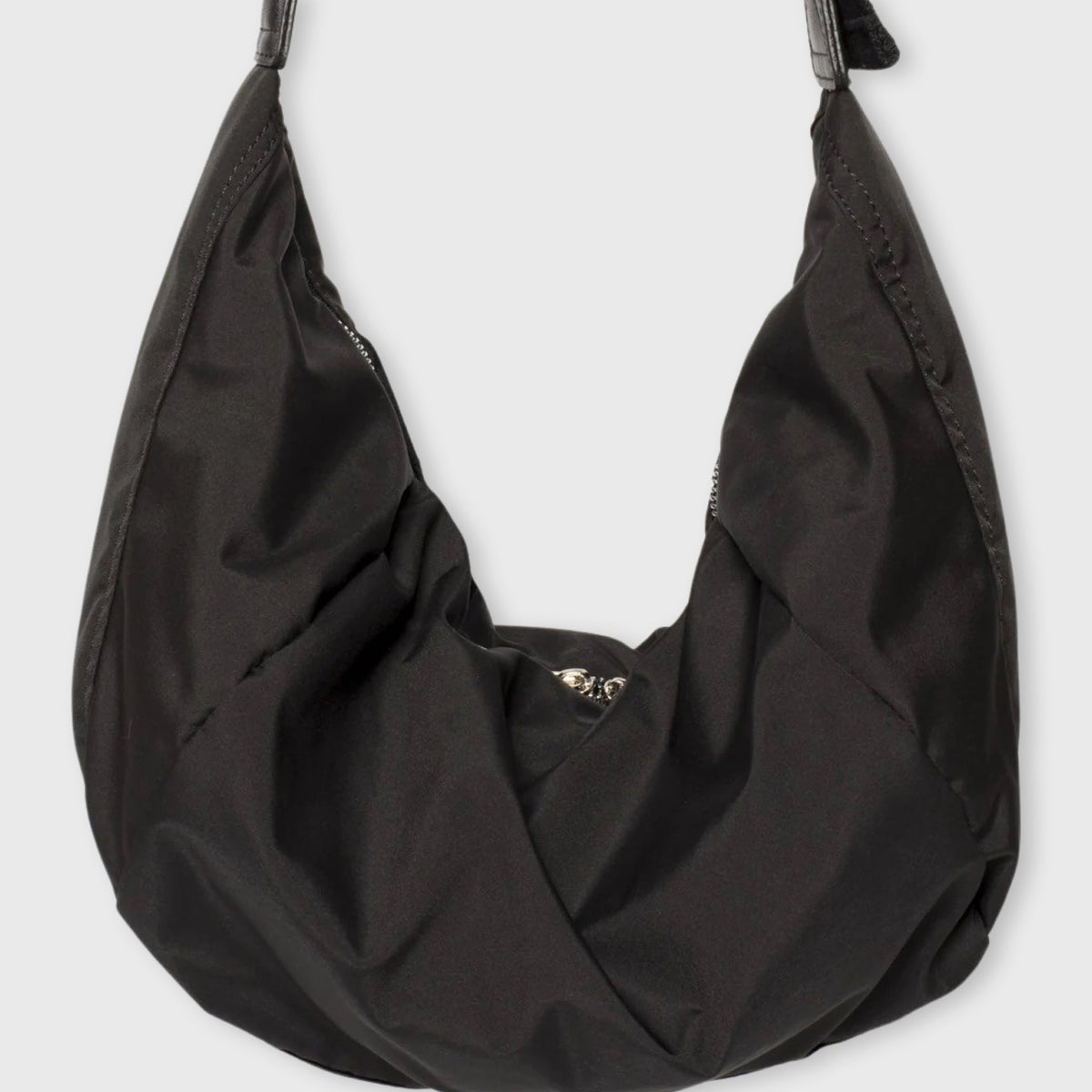 Sac bandoulière Nylon Souple noir vu de côté