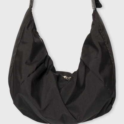 Sac bandoulière Nylon Souple noir vu de côté