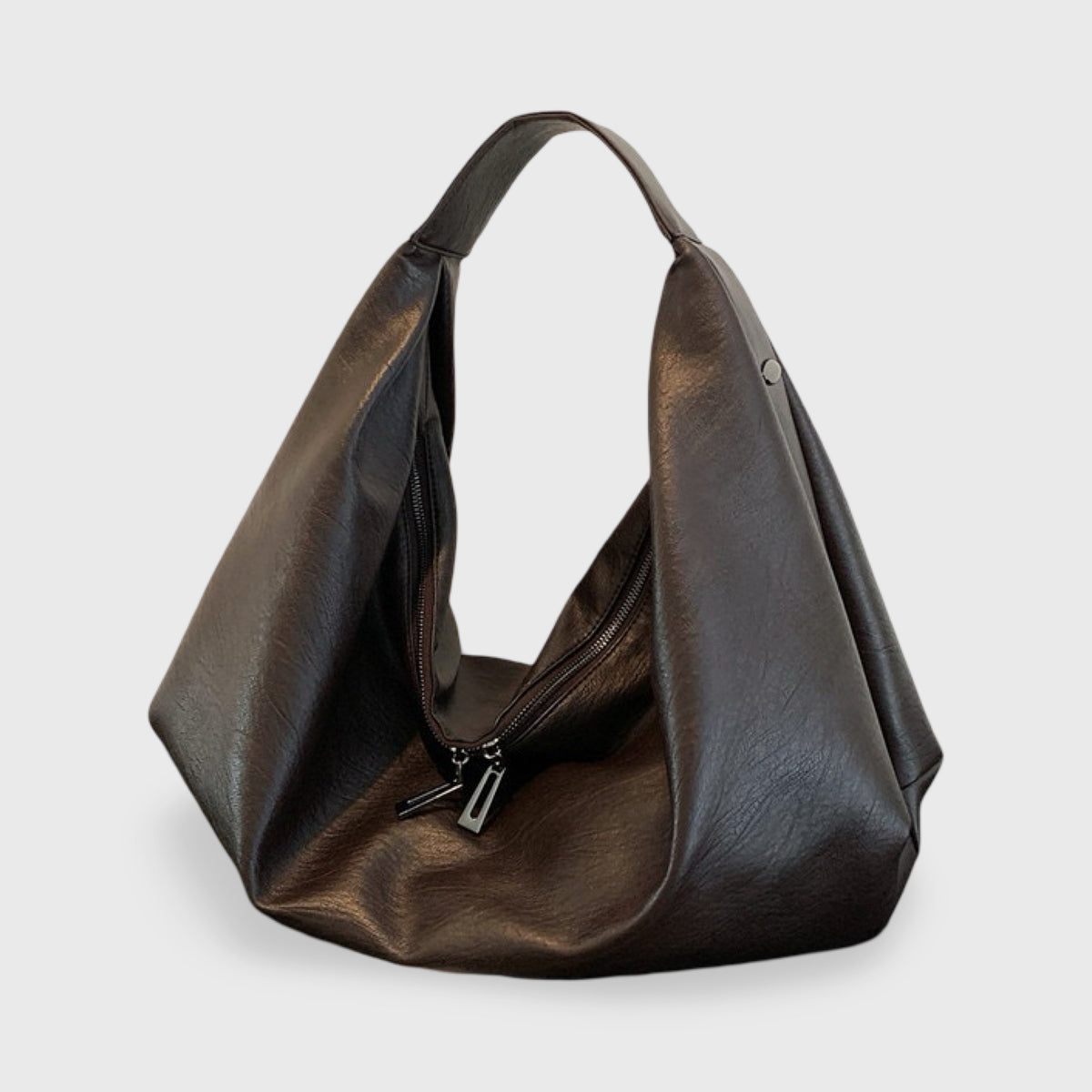 Sac porté épaule Souple XL brun foncé vu de face