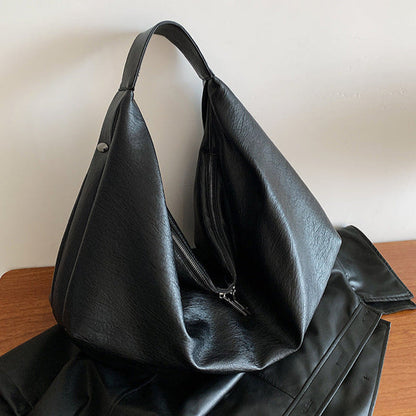 Sac porté épaule Souple XL noir vu de côté