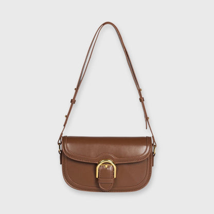 Mini sac porté épaule Bella brun vu de face