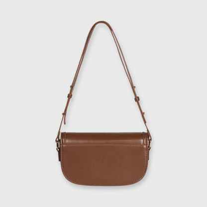 Mini sac porté épaule Bella brun porté à l'épaule