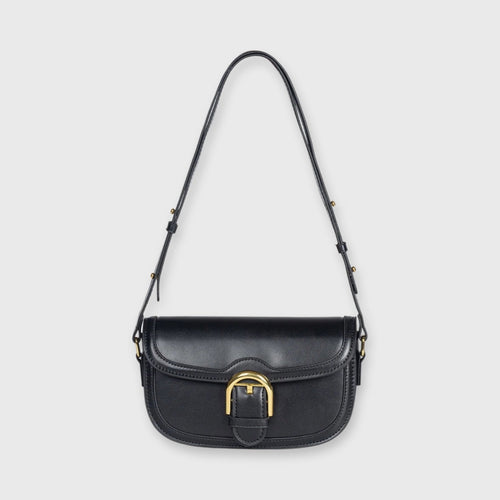 Mini sac porté épaule Bella noir vu de face