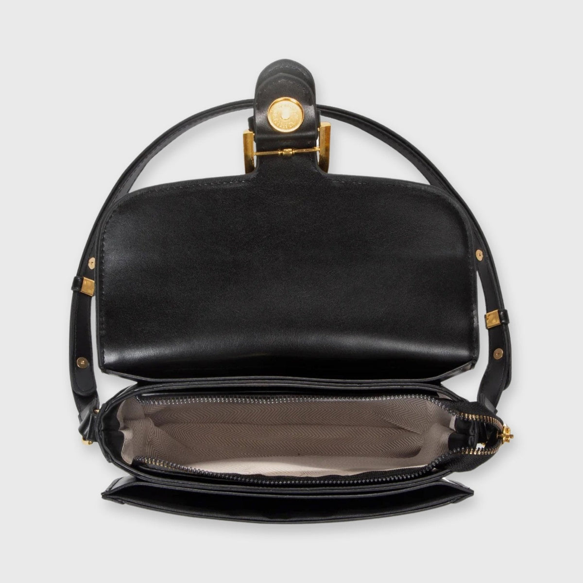 Mini sac porté épaule Bella noir vu de côté