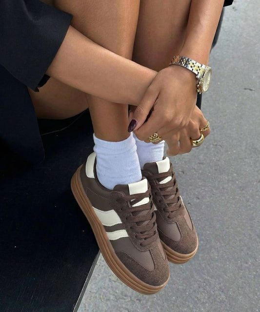 Sneakersy Renita brązowe