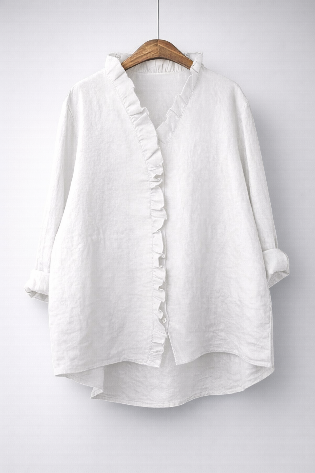 Rosalinde | Chemise à volant — Blanc