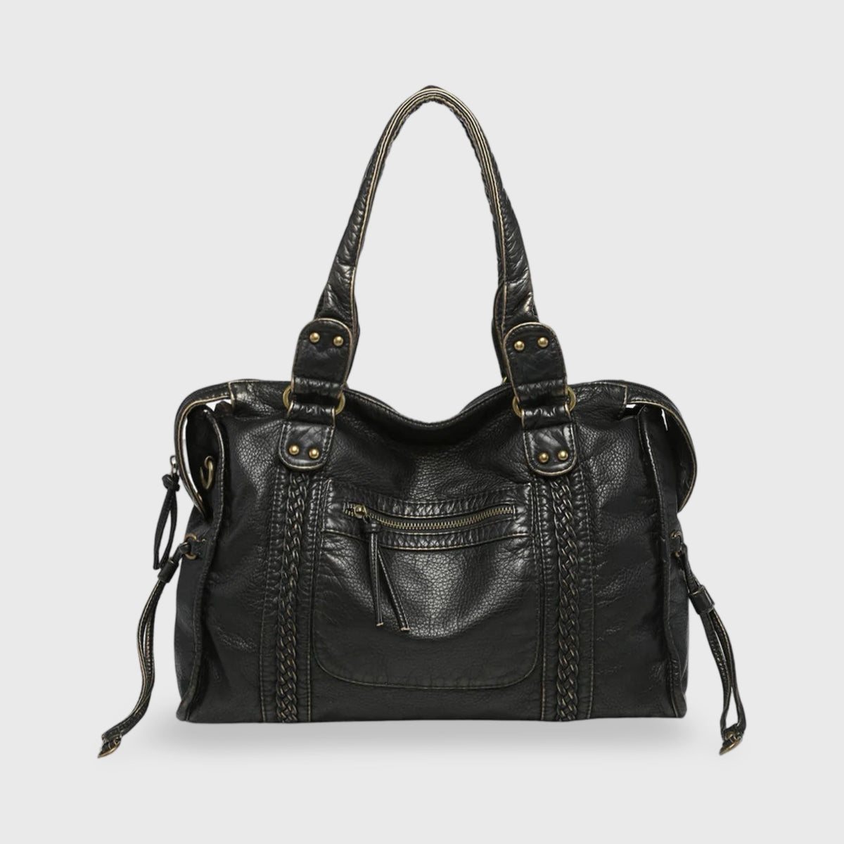 Sac porté épaule Céléna noir vu de face