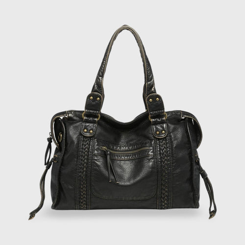 Sac porté épaule Céléna noir vu de face