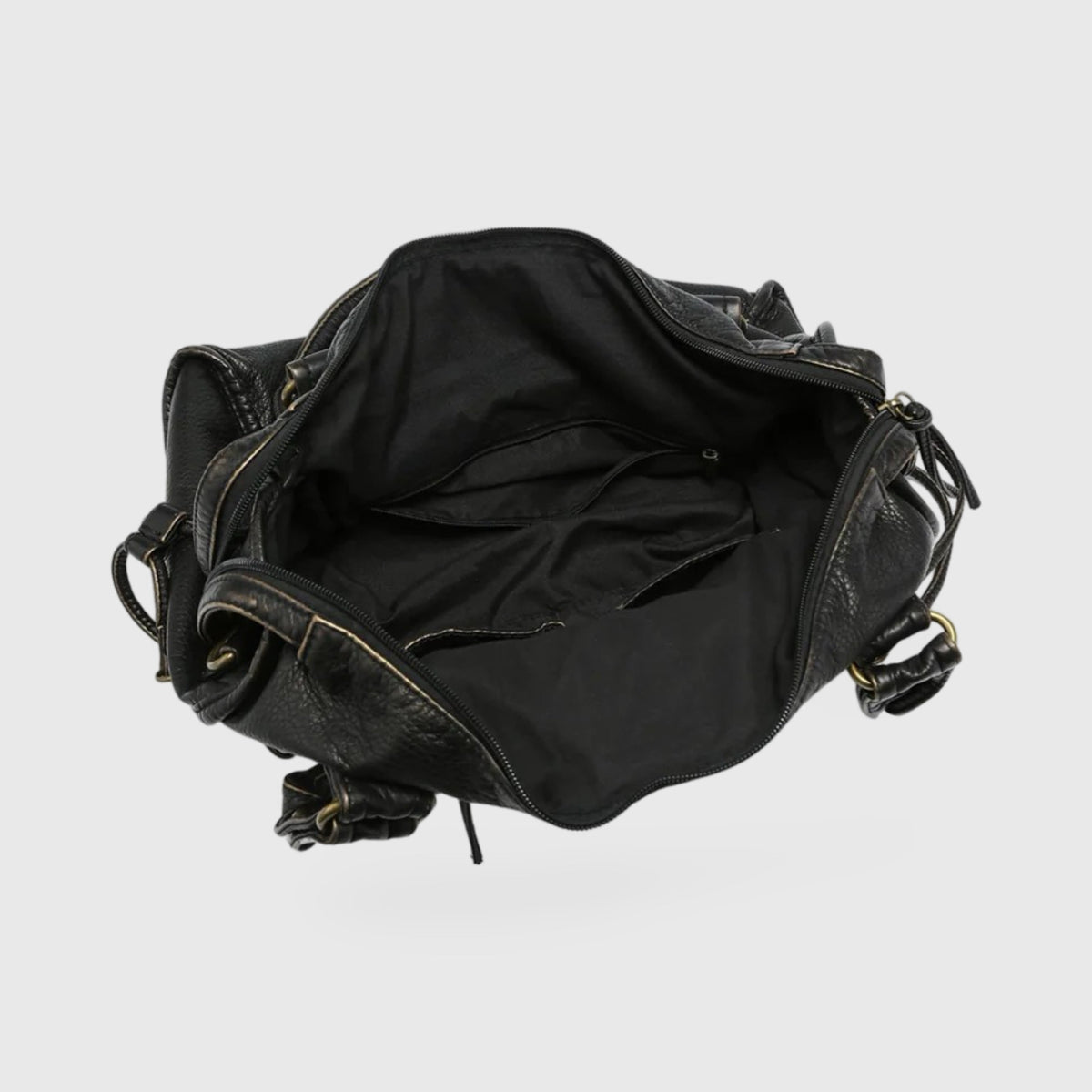 Sac porté épaule Céléna noir vu de trois quarts
