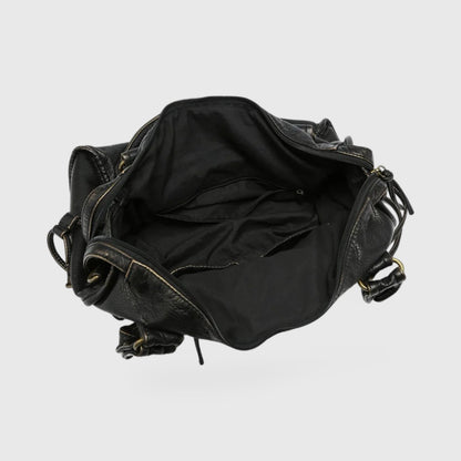 Sac porté épaule Céléna noir vu de trois quarts