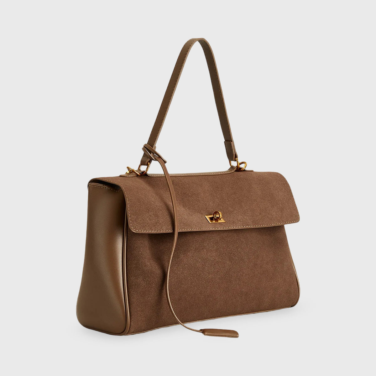Sac en daim Ciara Premium brun vu de côté