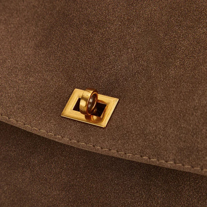 Sac en daim Ciara Premium brun vu de trois quarts