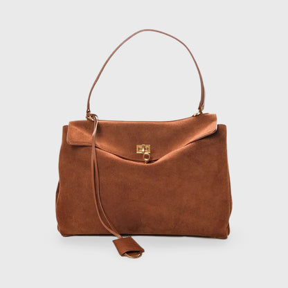 Sac porté épaule Ciara Daim cognac vu de face
