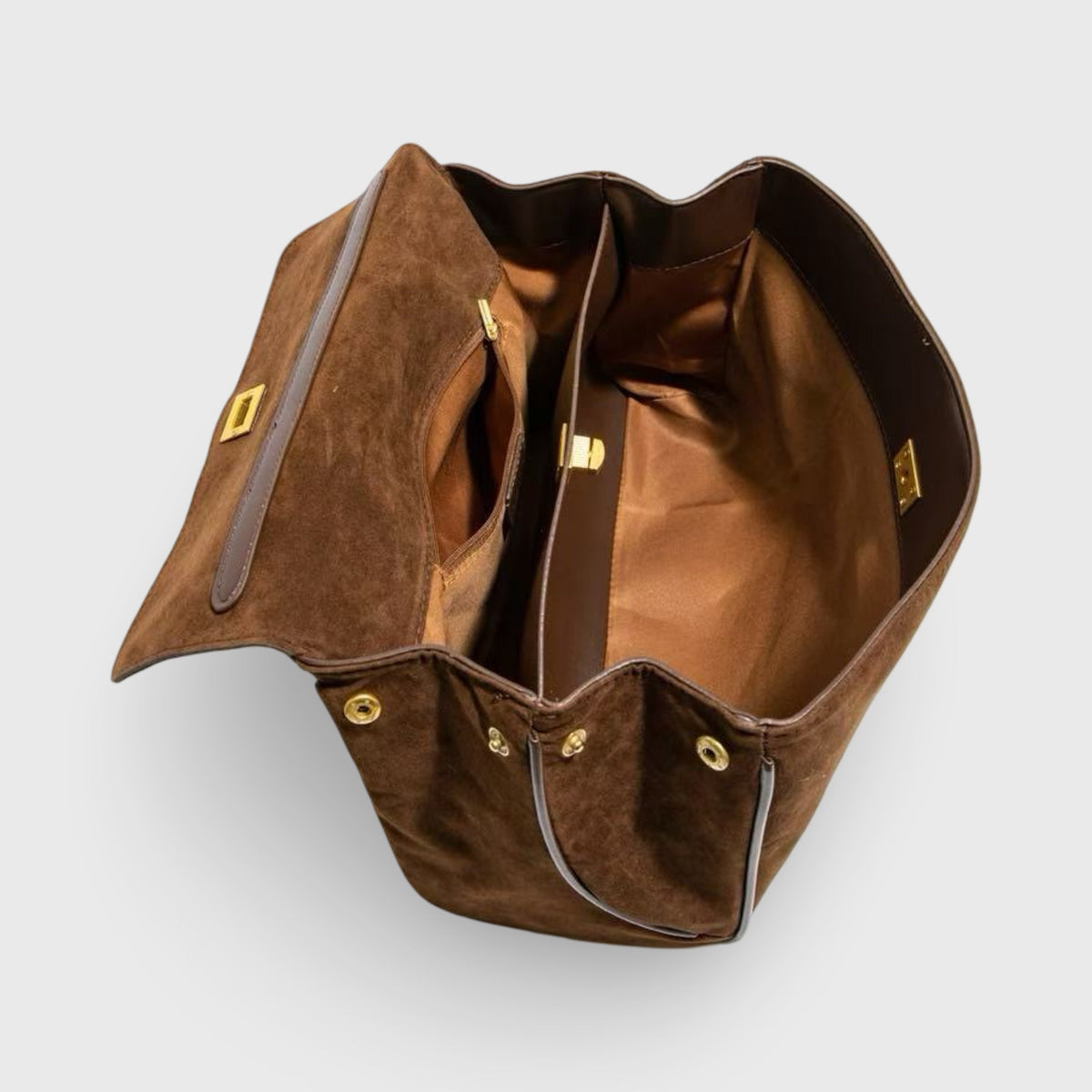 Sac porté épaule Ciara Daim olive en situation