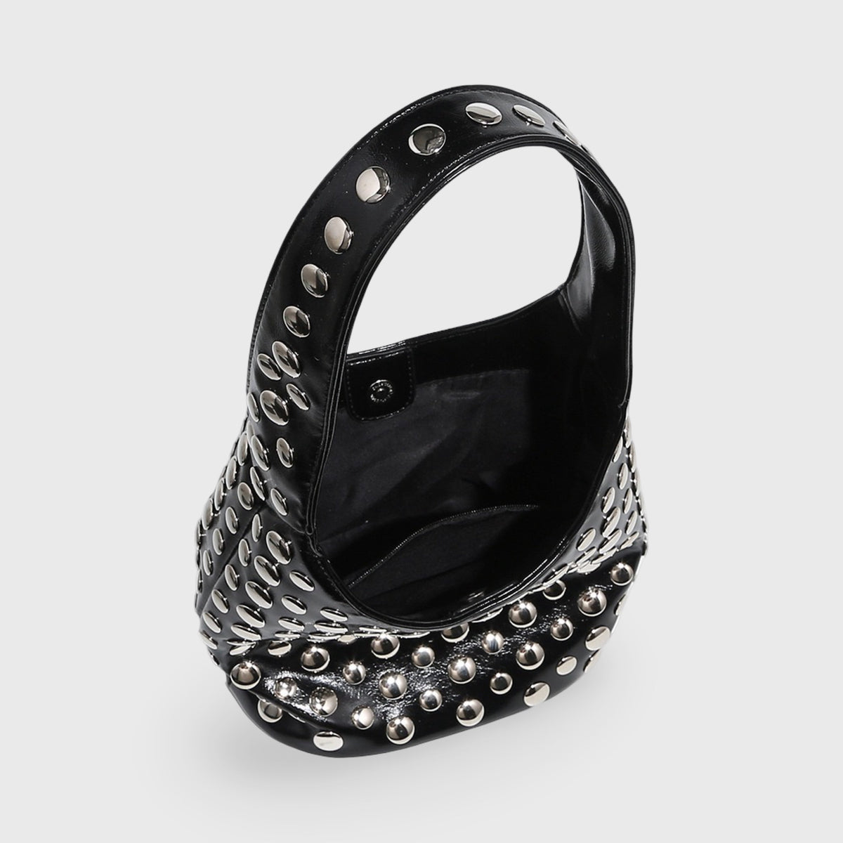 Sac seau Crissy noir vu de trois quarts