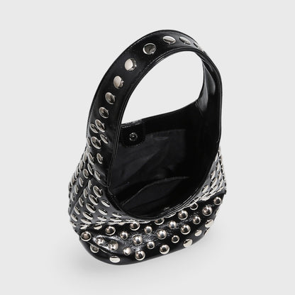 Sac seau Crissy noir vu de trois quarts