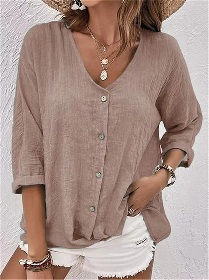 Iseline | Blouse boutonnée — Taupe
