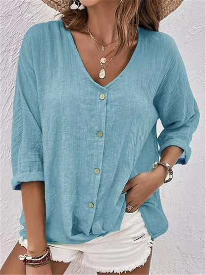 Iseline | Blouse boutonnée — Bleu ciel