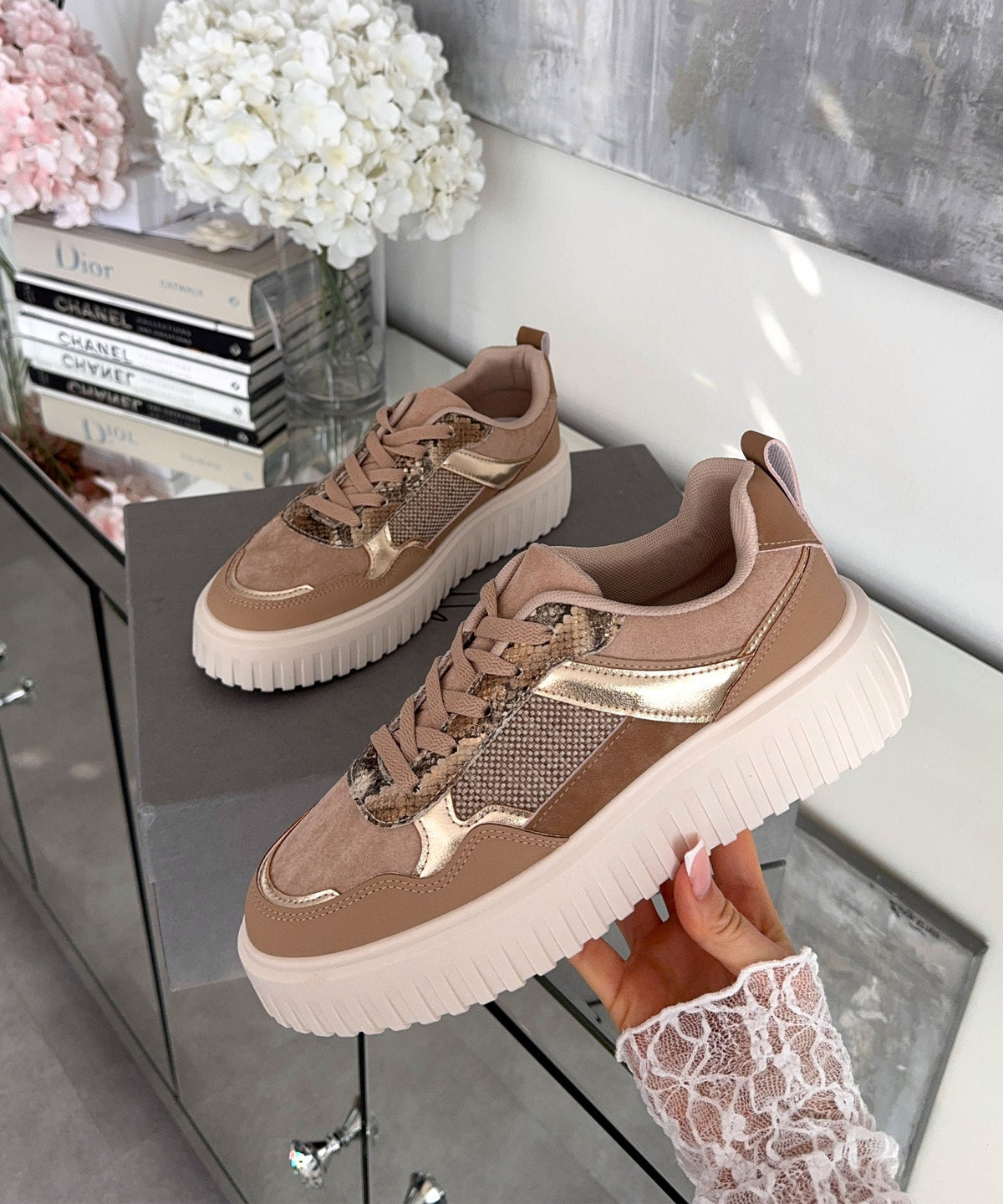 Sneakersy Daria taupe