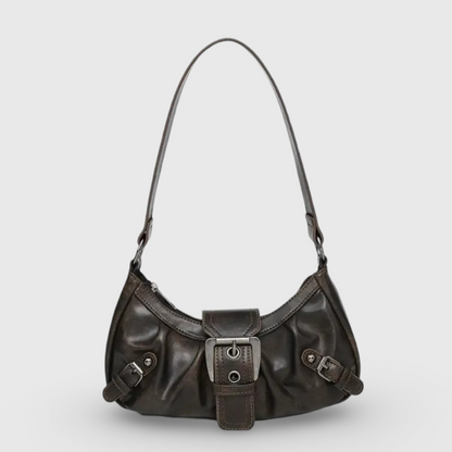 Sac porté épaule Rêve Vintage brun foncé vu de face