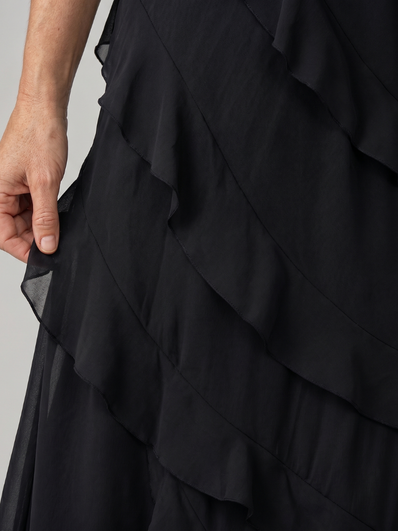 Aurore — Robe longue à volants étagés