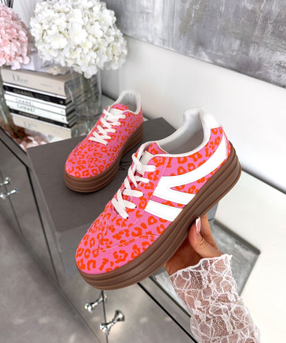 Sneakersy Zante w cętki różowe