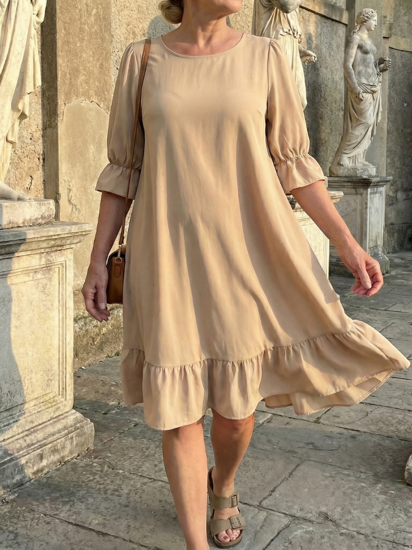 Alba — Robe courte à volant et manches 3/4