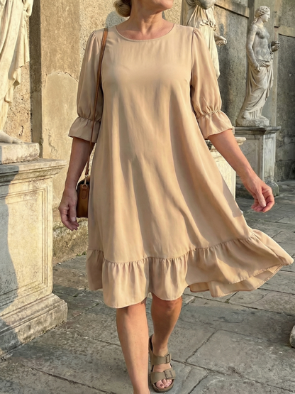 Alba — Robe courte à volant et manches 3/4