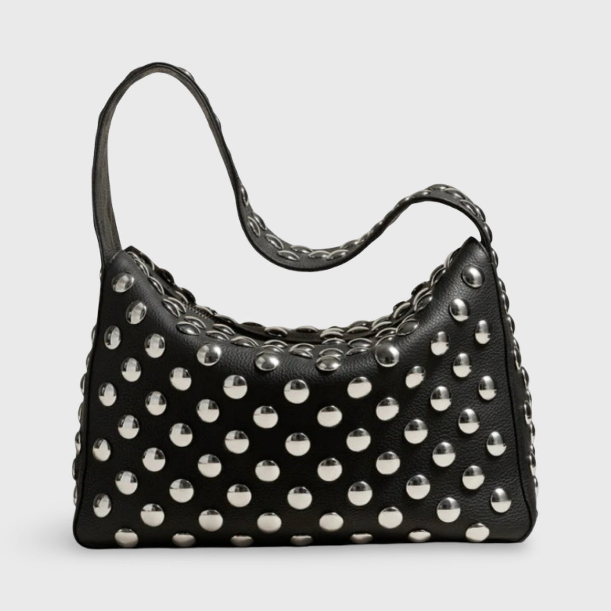 Sac clouté Gina noir vu de côté