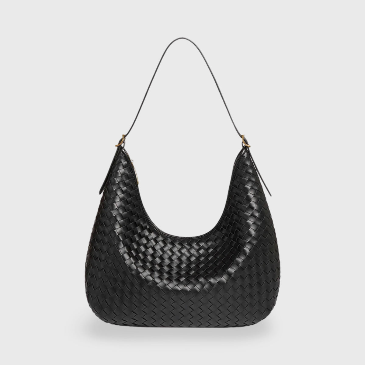 Sac porté épaule tressé Éliette noir vu de face