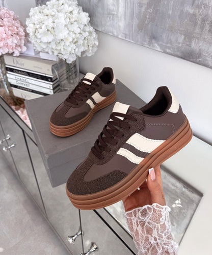 Sneakersy Renita brązowe