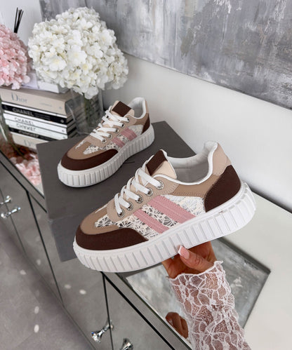 Sneakersy Madeleine brązowe