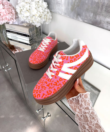 Sneakersy Zante w cętki różowe