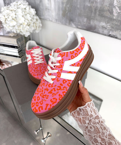 Sneakersy Zante w cętki różowe