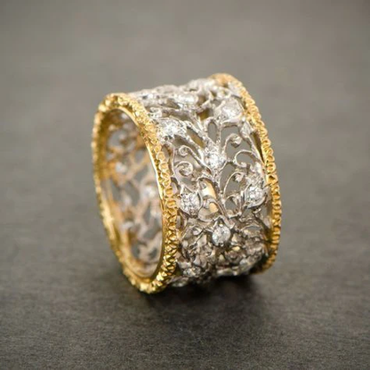 Ruban Filigrane | Bague large à motif ajouré – Vue 01